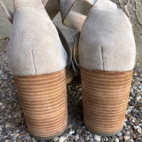 Marc Fisher Geela Sand Suede Heels - Picture 5 of 11
